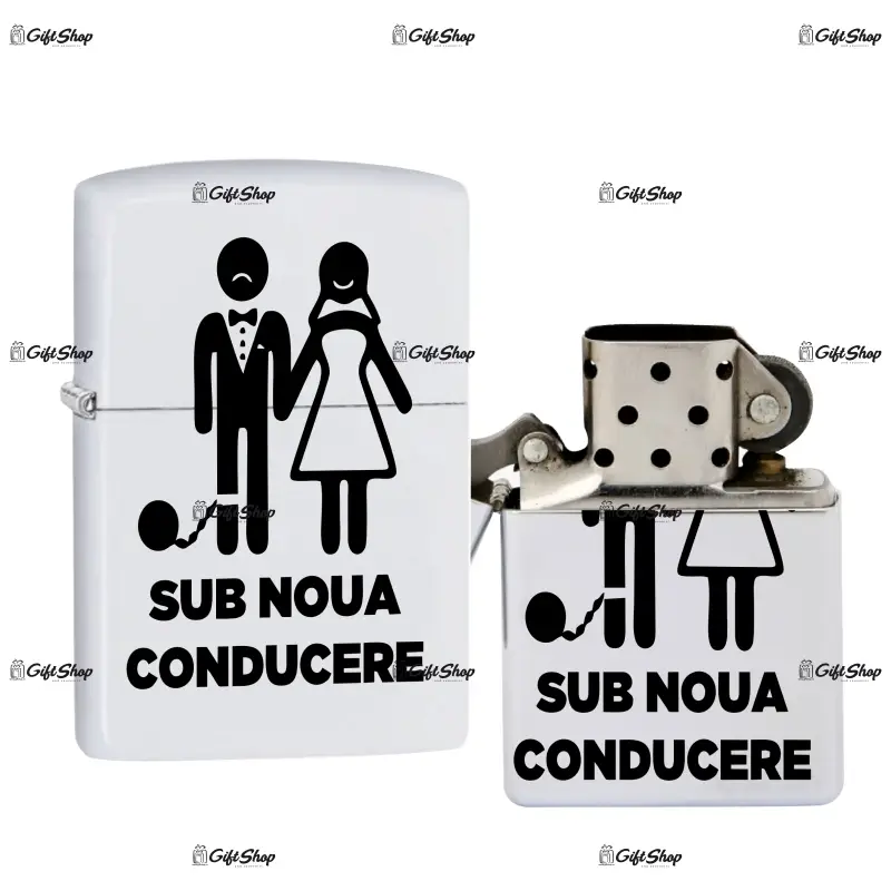 Sub noua conducere, bricheta metalica gravata laser cu mesaj